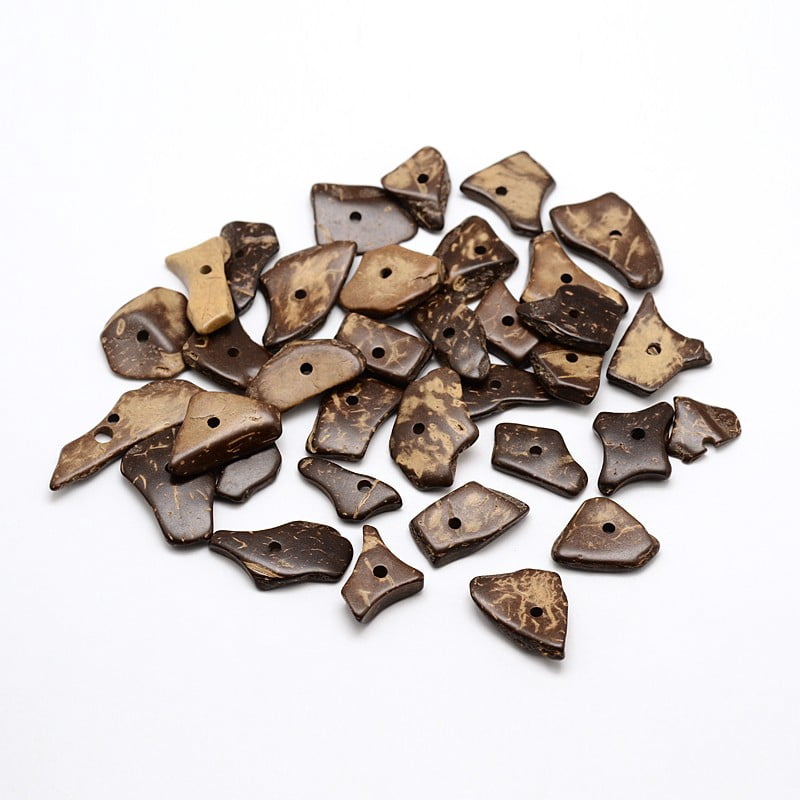 500gs Dyed Chip Coconut Beads Camel 14~31x8~13x2~4mm Hole: 1.5~2mm about 882pcs/500g