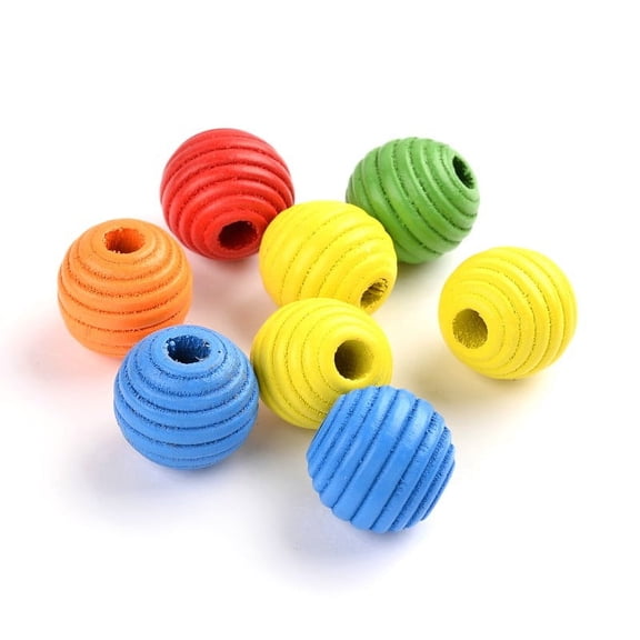 500gs Dyed Wood Beehive Beads Round Mixed color 20x18.5mm Hole: 6mm about 234pcs/500g
