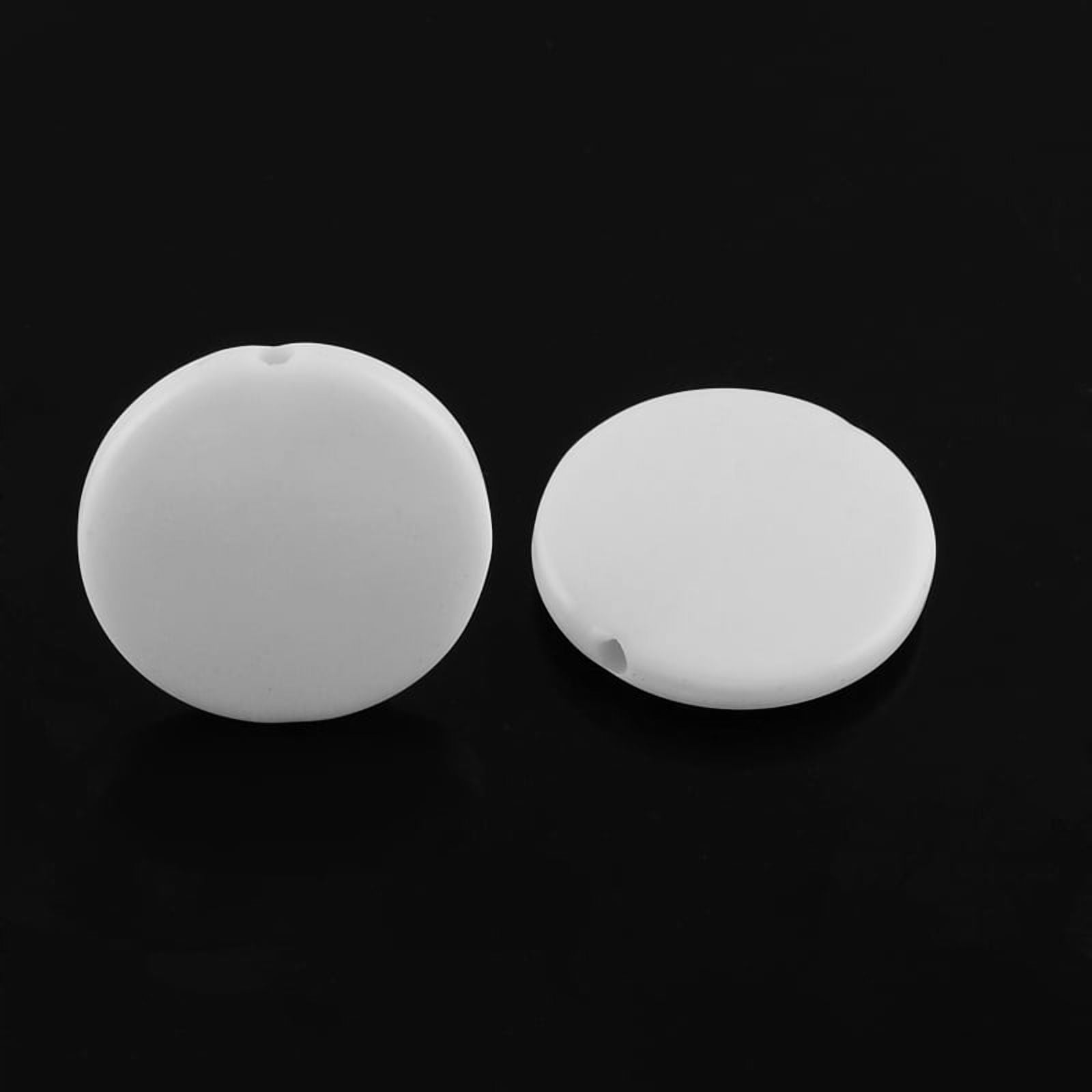 500gs Flat Round Acrylic Beads White 21x5mm Hole: 2mm about 320pcs/500g
