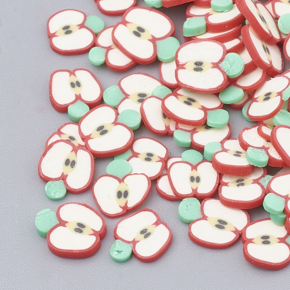 500gs Handmade Polymer Clay Nail Art Decoration Fashion Nail Care No Hole Fruit Creamy White 3.5~9x3.5~8x0.1~3mm