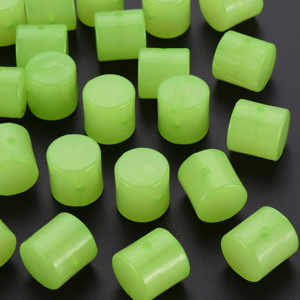 500gs Imitation Jelly Acrylic Beads Column Light Green 14.5x14.5mm Hole: 1.8mm about 200pcs/500g