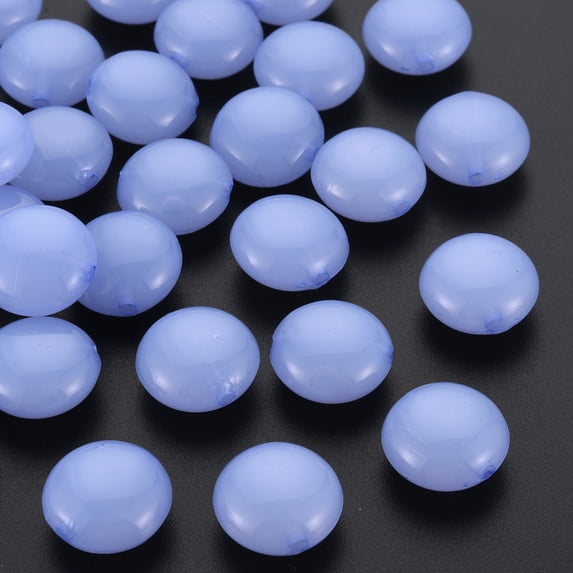 500gs Imitation Jelly Acrylic Beads Flat Round Medium Slate Blue 17x9.5mm Hole: 2mm about 316pcs/500g