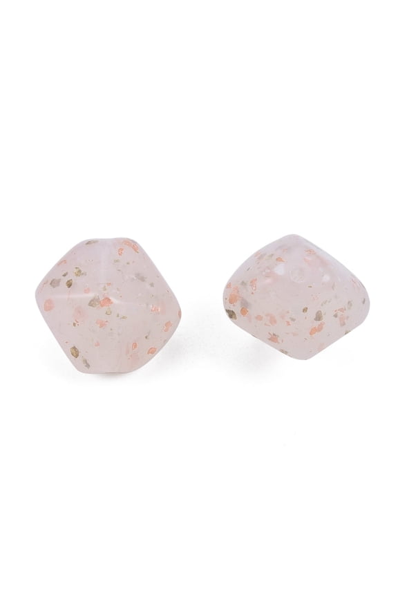 500gs Marbled Stone style Opaque Acrylic Beads Misty Rose 18~19x16.5~17x15.5~16mm Hole: 1.8mm