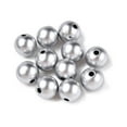 thumbnail image 1 of 500gs Matte style Spray Painted Acrylic Beads Round Silver 8x7.5mm Hole: 1.8mm about 1840pcs/500g, 1 of 3