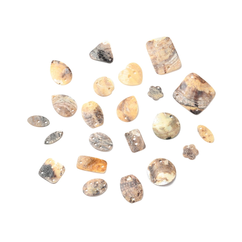 500gs Mixed Shapes Mother of Pearl Buttons Oval & Rectangle & Teardrop Mixed color 5.5~22.5x5.5~25x1.5~3mm Hole: 1.5~2mm