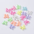 thumbnail image 1 of 500gs Opaque Acrylic Beads AB color Plated Faceted Butterfly Mixed color 13x17x4mm Hole: 1.5mm about 1250pcs/500g, 1 of 2