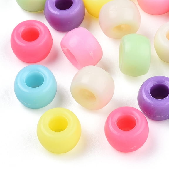 500gs Opaque Acrylic Beads Barrel Mixed color 9x6mm Hole: 3.8mm about 1700pcs/500g