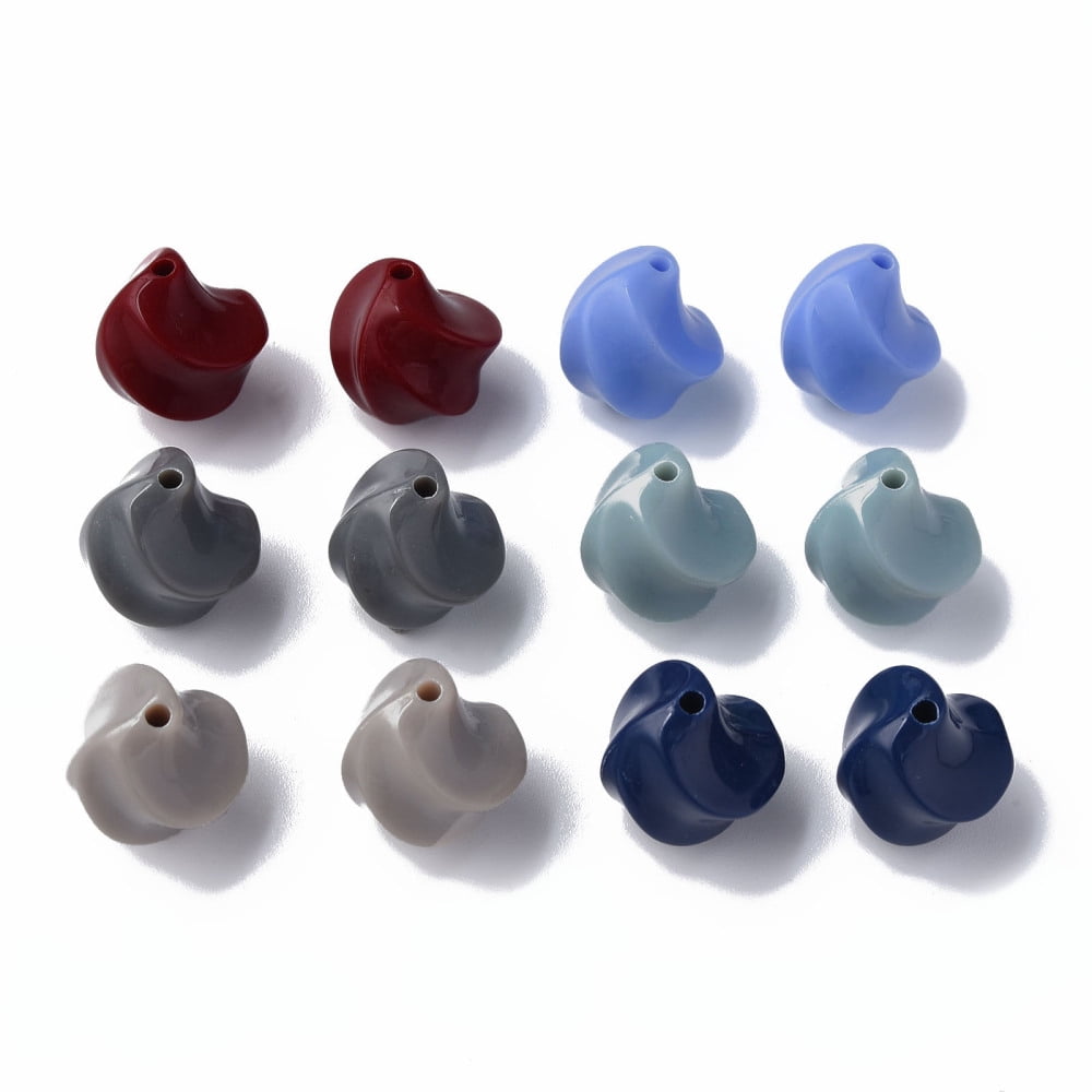 500gs Opaque Acrylic Beads Twist Mixed Color 14.5x14x14mm Hole: 1.6mm about 390pcs/500gDIY