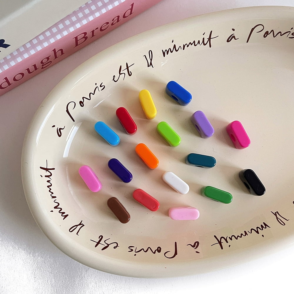 500gs Opaque Acrylic European Beads Large Hole Beads Mixed color Letter I 20.7x8.7x13.6mm Hole: 6.3mm 138~252pcs/500g
