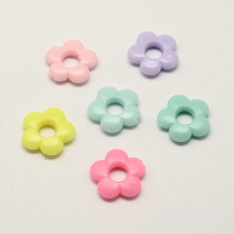 500gs Opaque Acrylic Flower Bead Frames Mixed color 19x4mm Hole: 2mm Inner diameter: 6mm about 640pcs/500g