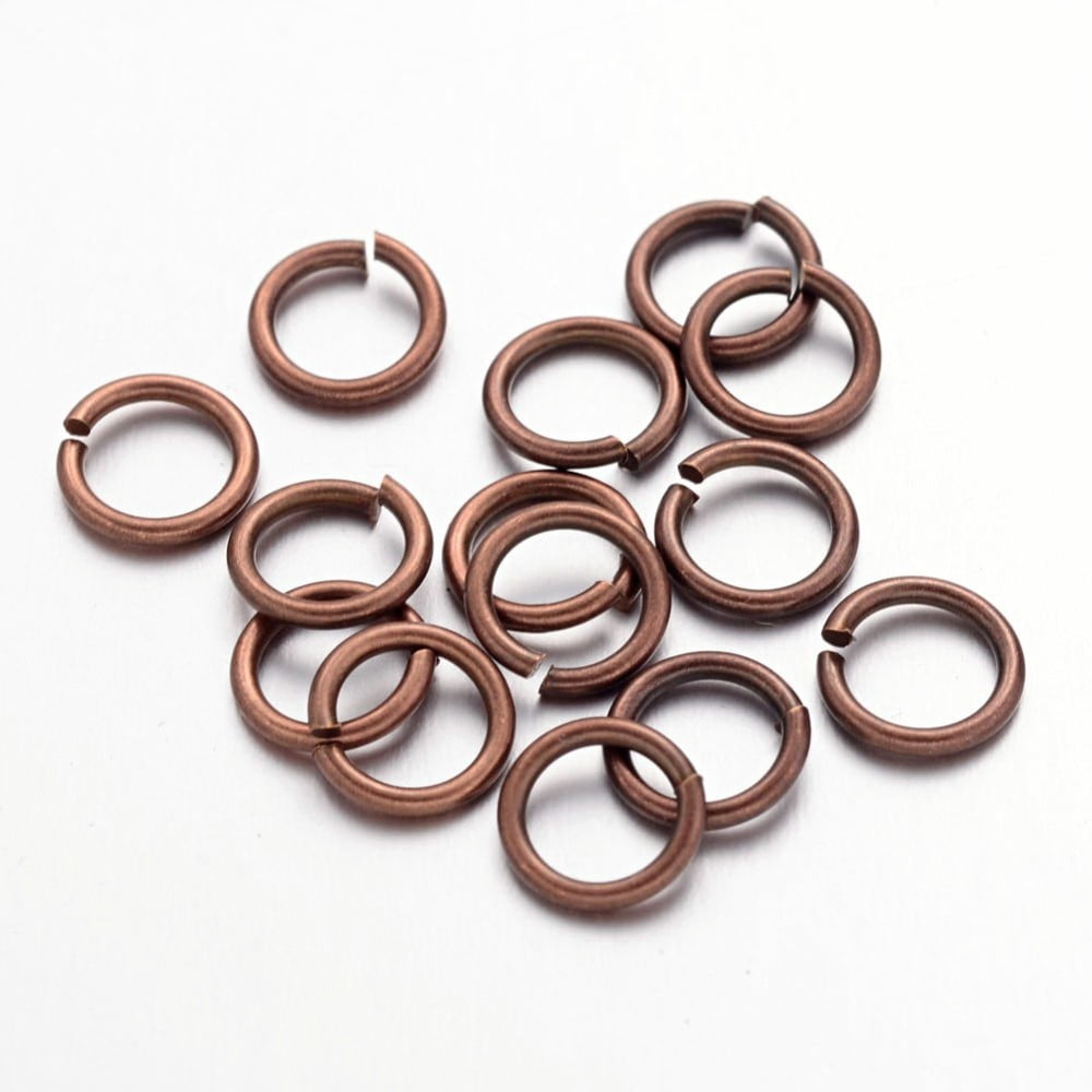 500gs Open Jump Rings Brass Jump Rings Cadmium Free & Lead Free Red Copper 7x1mm 18 Gauge Inner Diameter: 5mm about 4000pcs/500g