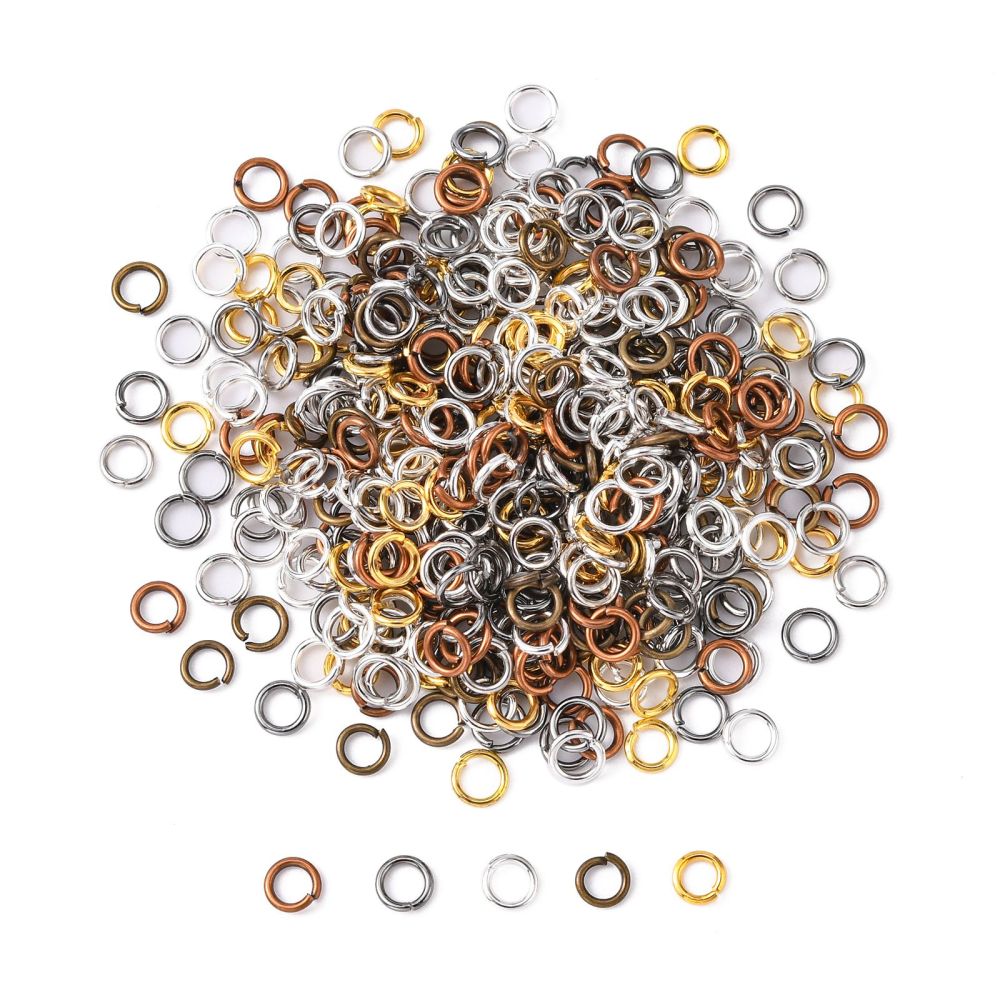 500gs Open Jump Rings Iron Jump Rings Mixed color 4x0.7mm 21 Gauge Inner Diameter: 2.6mm about 12000pcs/500g