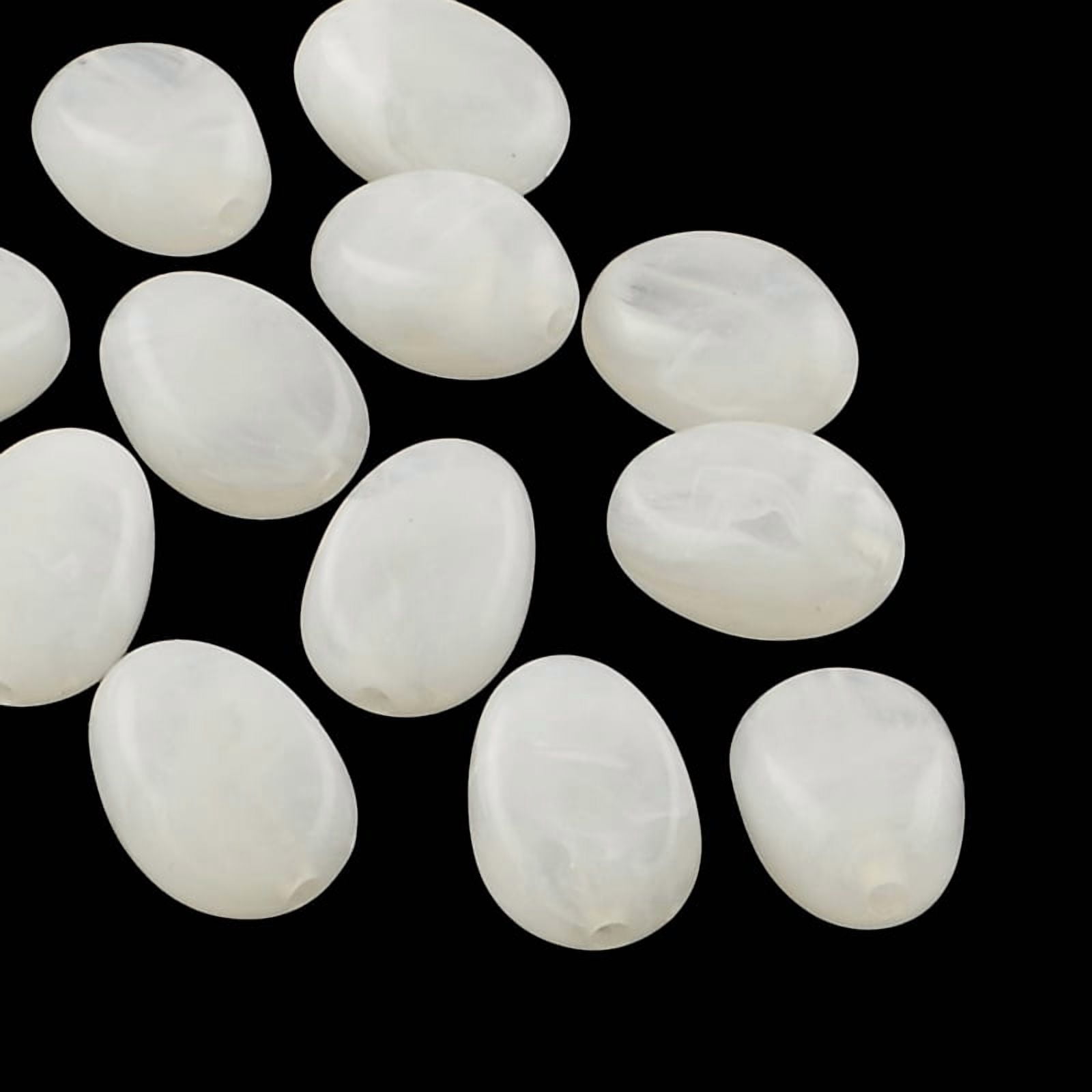 500gs Oval Imitation Acrylic Beads White 18x13x9.5mm Hole: 2mm about 310pcs/500g