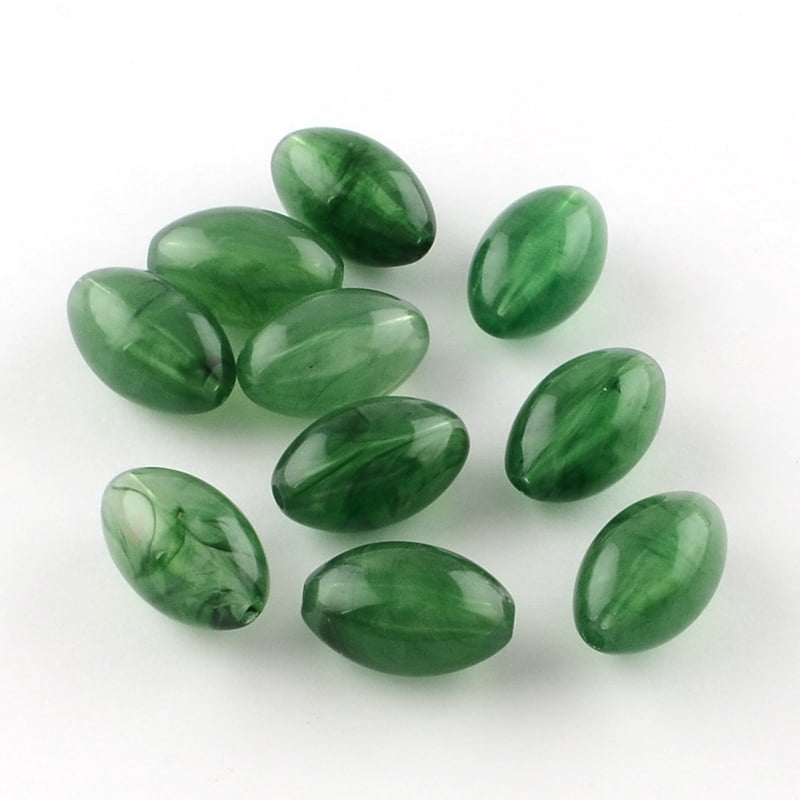 500gs Oval Imitation Gemstone Acrylic Beads Medium Sea Green 20x12mm Hole: 2.5mm about 260pcs/500g