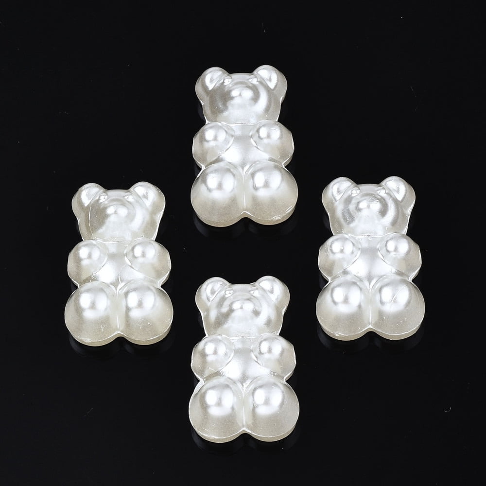 500gs Plastic Imitation Pearl Beads Bear Creamy White 19x12x8mm Hole: 1.6mm about 508pcs/500g