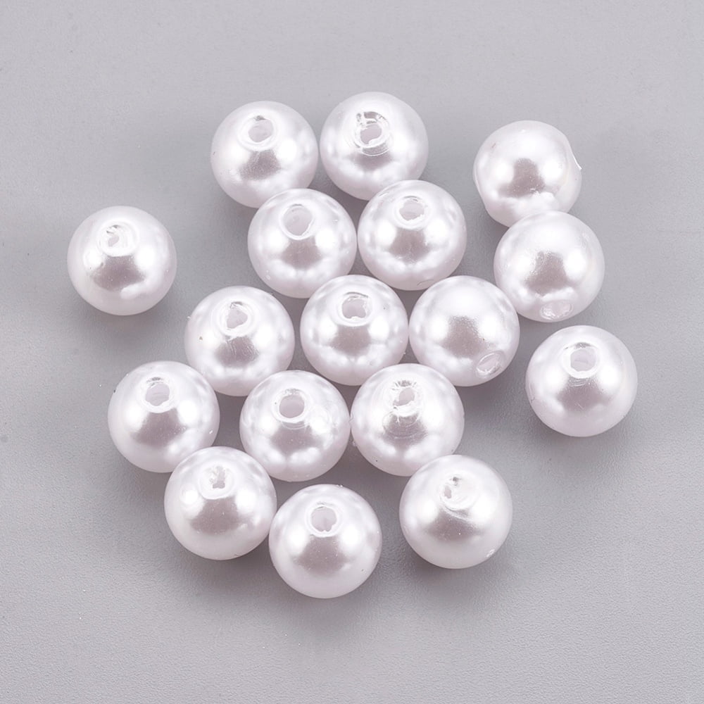 500gs Plastic Imitation Pearl Beads Round White 3mm Hole: 1.2mm about 30000pcs/500g