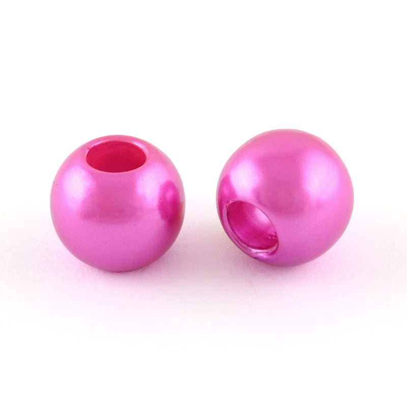 500gs Plastic Imitation Pearl European Beads Large Hole Rondelle Beads Magenta 11.5~12x10mm Hole: 4~5mm about 780pcs/500g