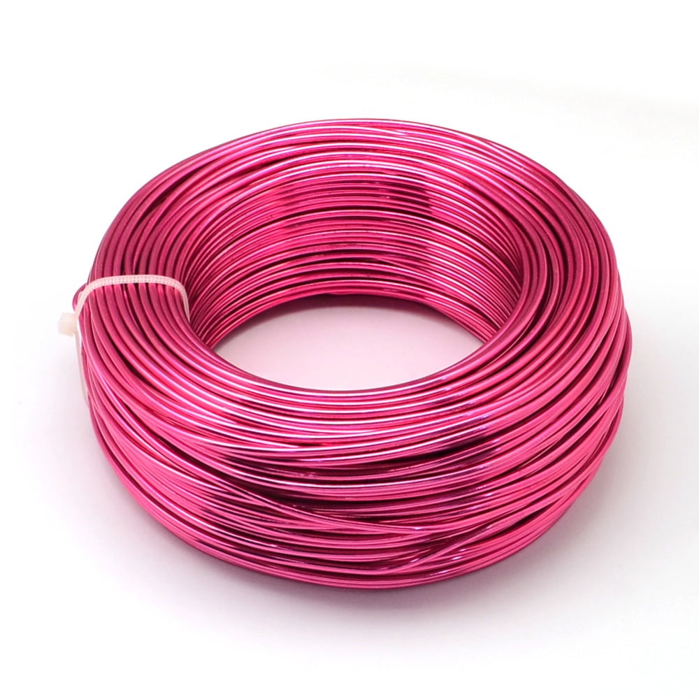 500gs Round Anodized Aluminum Wire Bendable Metal Craft Wire for DIY Jewelry Craft Making Deep Pink 6 Gauge 4mm 16m/500g(52.4 Feet/500g)