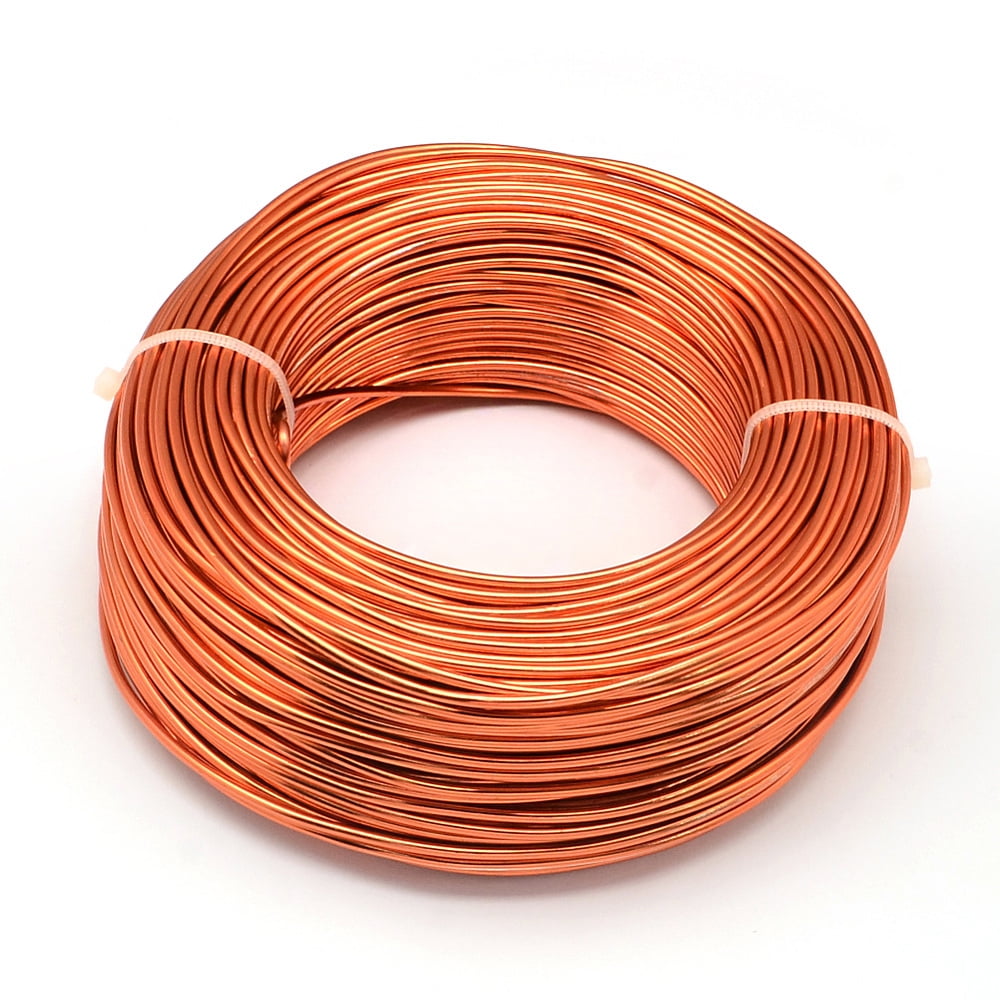 500gs Round Anodized Aluminum Wire Bendable Metal Craft Wire for DIY Jewelry Craft Making Orange Red 3 Gauge 6.0mm 7m/500g(22.9 Feet/500g)