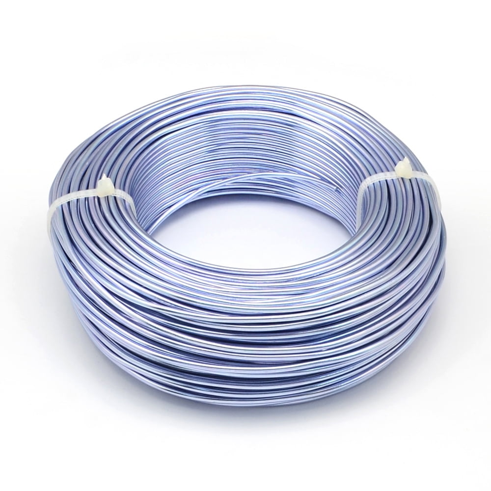 500gs Round Anodized Aluminum Wire Bendable Metal Craft Wire for Jewelry Craft Making Light Sky Blue 6 Gauge 4mm 16m/500g(52.4 Feet/500g)