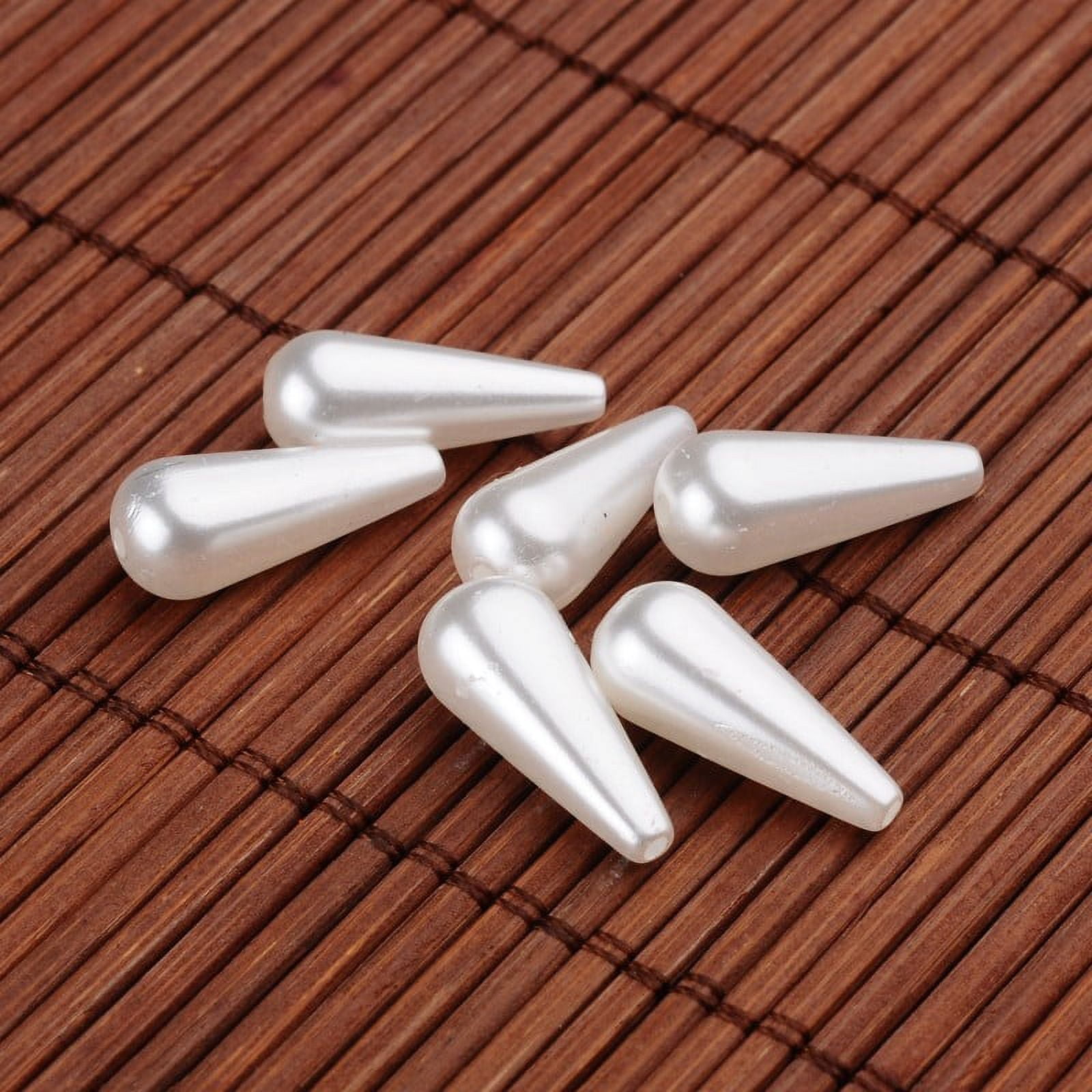 500gs Teardrop Acrylic Imitation Pearl Beads White 19x8mm Hole: 1mm about 836pcs/500g
