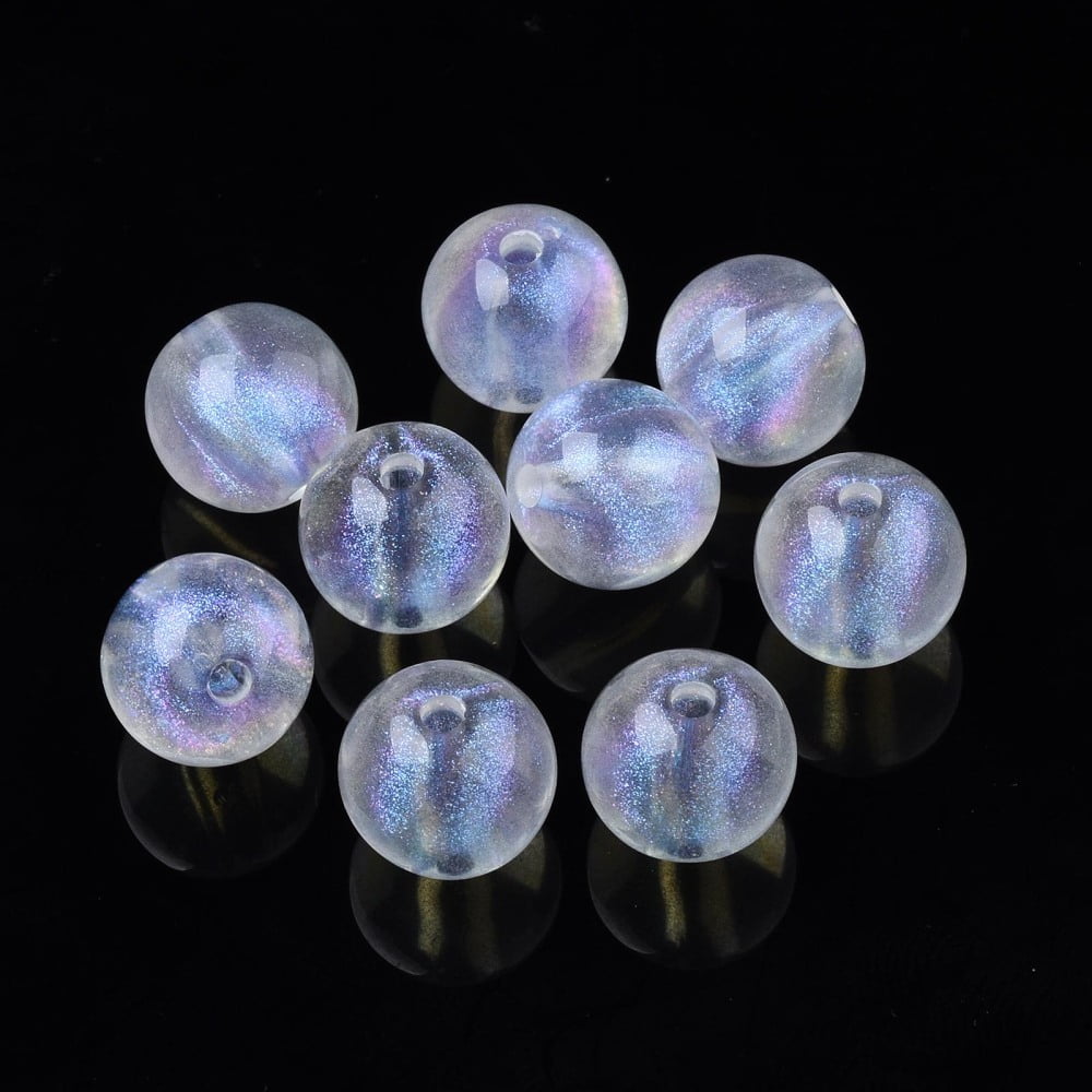 500gs Transparent Acrylic Beads Glitter Powder Round Clear 11.5x11mm ...