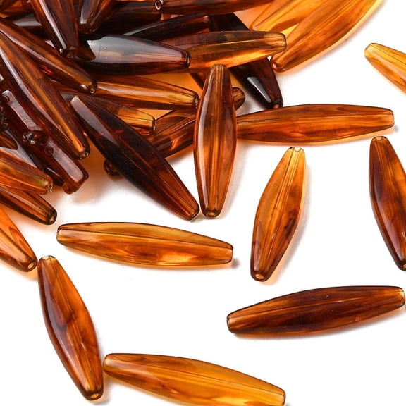 500gs Transparent Acrylic Beads Imitate Amber Beads Horse Eye 41.5x10.5x6mm Hole: 1.8mm about 282pcs/500g