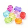 thumbnail image 1 of 500gs Transparent Acrylic Beads Oval Faceted Mixed color 14x10mm Hole: 2mm about 435pcs/500g, 1 of 3