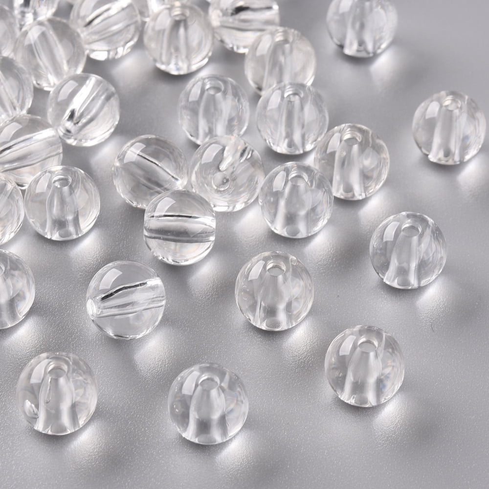 500gs Transparent Acrylic Beads Round Clear 10x9mm Hole: 2mm about ...