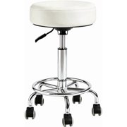 500lb Heavy-Duty Adjustable Stool with Wheels, Round Rolling Chair
