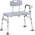 thumbnail image 1 of 500lb Heavy Duty Shower Bench, Tool-Free Tub Transfer Bench with Arms & Back, Height Adjustable Handicap Shower Seat, Non-Slip Bath Safety Chair for Elderly & Surgery-Gray, 1 of 19