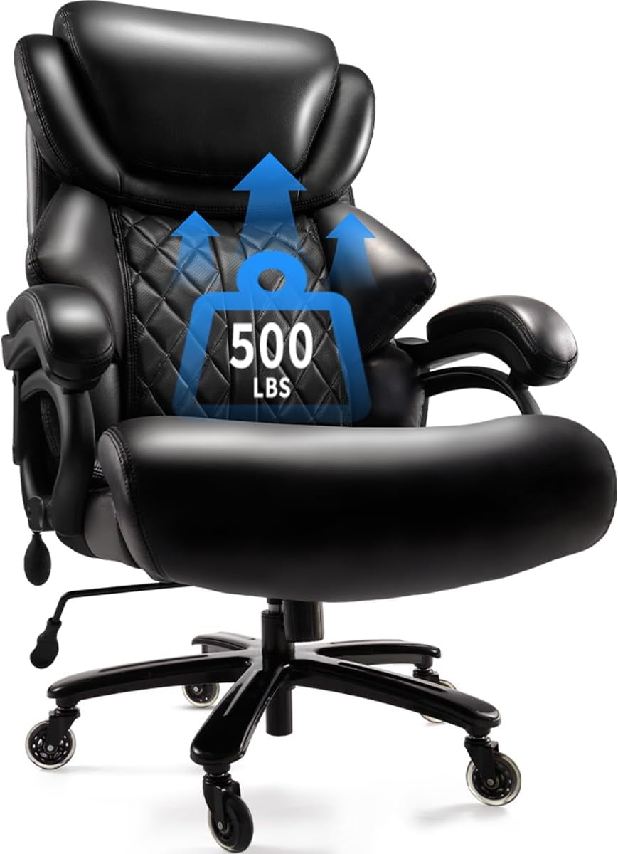 500lbs Big and Tall Office Chair for Heavy People High back Executive