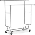 thumbnail image 1 of 500lbs Commercial Grade Heavy Duty Garment Rack with Shelves Adjustable Clothing Racks on Wheels Rolling Clothes Rack for Hanging Clothes Portable Chrome Finish, 1 of 7