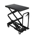 thumbnail image 1 of 500lbs Double Scissor Hydraulic Lift Table Cart, 48" Lift Height, 4 Wheels, Non-Slip Pad, Heavy Duty, 1 of 8