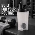 thumbnail image 1 of 500mL Protein Shaker Bottle with Mixing Ball and Measurement Scale, Handheld Fitness Water Cup for Smooth Protein Powder Blending, Gym Workouts and Daily Hydration, Black, 1 of 5