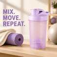 thumbnail image 1 of 500mL Protein Shaker Bottle with Mixing Ball and Measurement Scale, Handheld Fitness Water Cup for Smooth Protein Powder Blending, Gym Workouts and Daily Hydration, Purple, 1 of 5