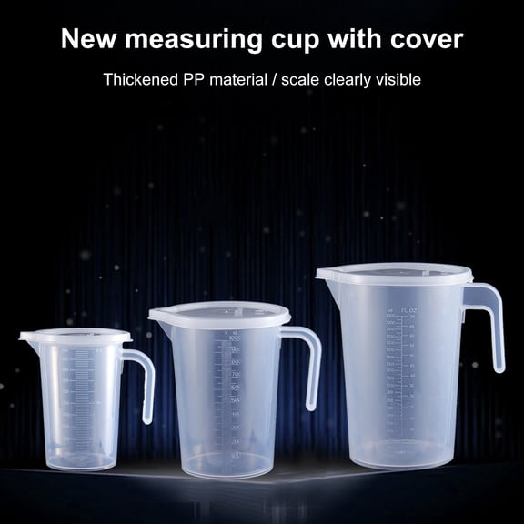 500ml/1000ml/2000ml Heat-resistant Measuring Cup Strong Toughness Plastic Clear Scale Portable Measuring Jug for Daily Use