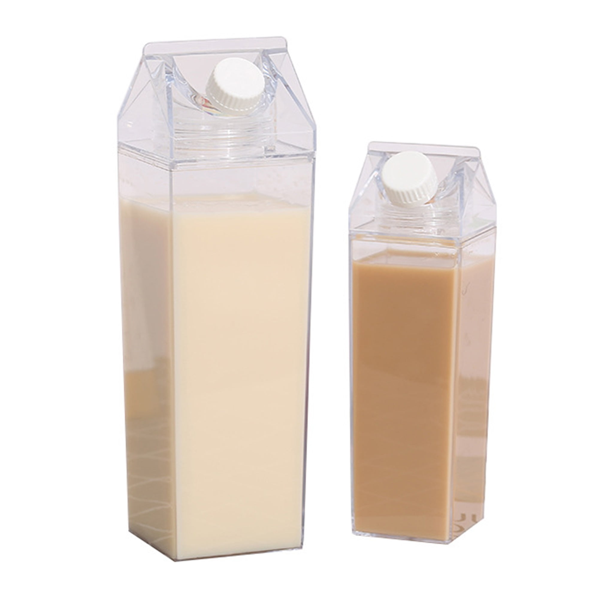 500ml/1000ml Milk Carton Water Bottle Transparent BPA Free Plastic