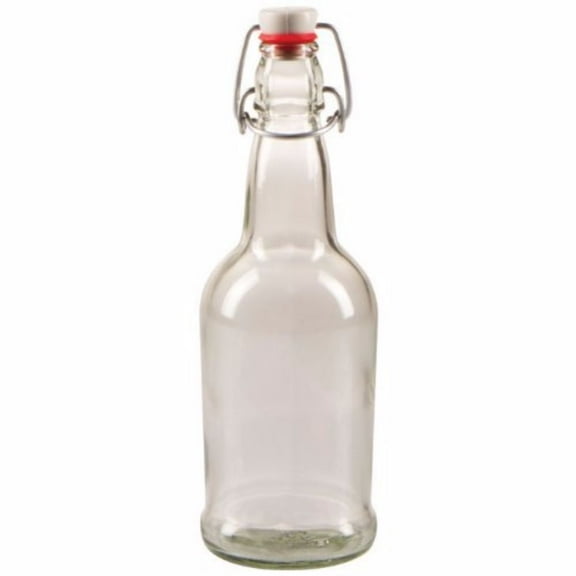 500ml (16 oz.) Clear Flip-cap Bottles, 12 Pack