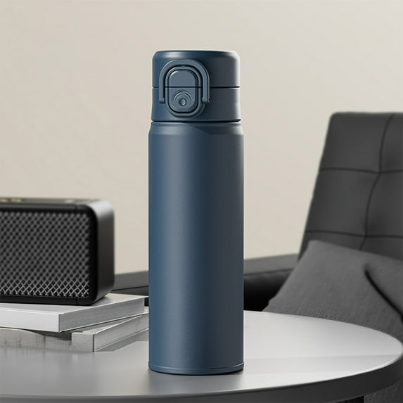 500ml 316 Stainless Steel Vacuum Insulated Water Bottle with Straw and Double Lid, Leak Proof Travel Mug for Sports Outdoor Campus Use