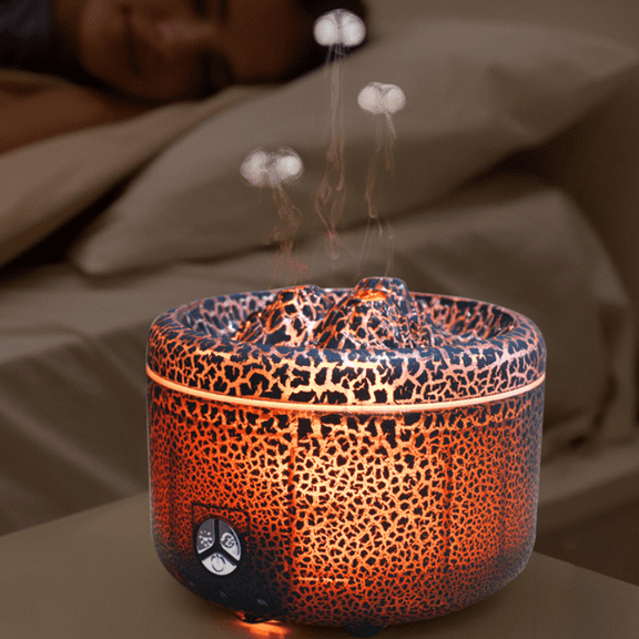 500ml Aromatherapy Essential Oils Diffuser MultiColor LED Lights 2 Mist Modes Jellyfish Style for Home,Black