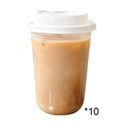 500ml Clear U Shaped Plastic Disposable Beverage Cup for Home Party Picnic Travel Beverage Shop Use, Practical Gift for Party Host, Sealed Lid Leak Proof Drink Container for Cold Beverage