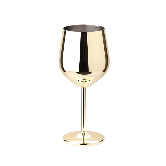500ml Creative 304 Stainless Steel Single Layer Goblet, Seven-Color Copper Plated Unbreakable Drum Type Red Wine Glass