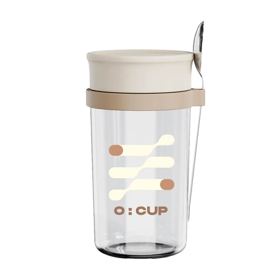 500ml Cup with Lid Spoon PP Container Durable Reusable for Restaurant Kitchen Food Storage Meal Prep Home Commercial Use