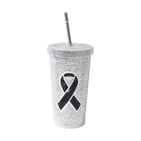 500ml Diamond Tumbler Glitter Water Bottle with Lid and Straw, Reusable Insulated Stainless Steel Coffee Mug