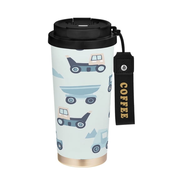 500ml Double-Wall Vacuum Insulated Tumblers Stainless Steel Coffee Tumbler with Ceramic Coating Construction Vehicles