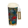 thumbnail image 1 of 500ml Double-Wall Vacuum Insulated Tumblers Stainless Steel Coffee Tumbler with Ceramic Coating Cute Snails and Mushrooms, 1 of 8