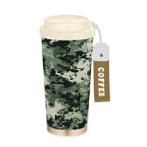 500ml Double-Wall Vacuum Insulated Tumblers Stainless Steel Coffee Tumbler with Ceramic Coating Pixelated Camouflage Pattern