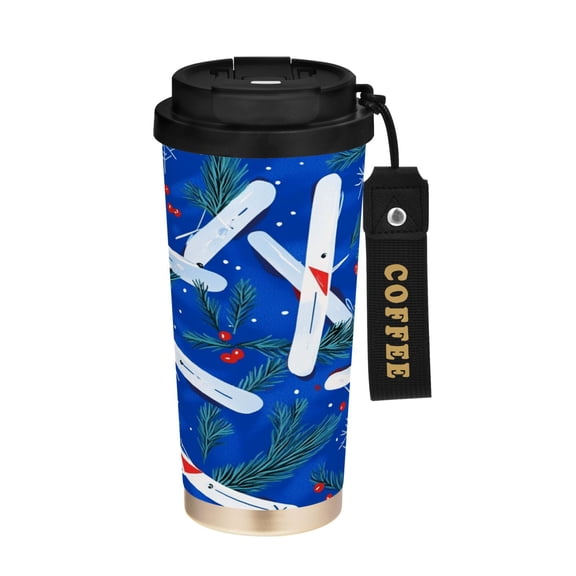 500ml Double-Wall Vacuum Insulated Tumblers Stainless Steel Coffee Tumbler with Ceramic Coating Tiny Skis