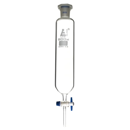 500ml Dropping Funnel - Borosilicate Glass - 19/26 Socket Size w/ interchangeable Stopper -Addition Funnel w/ PTFE Stopcock